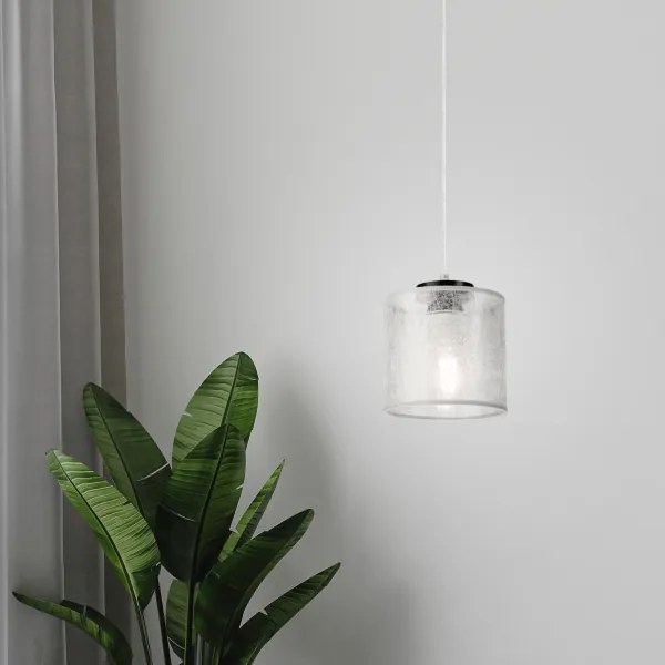 Kábeles függőlámpa ROSA 1xE27/60W/230V fekete/szürke