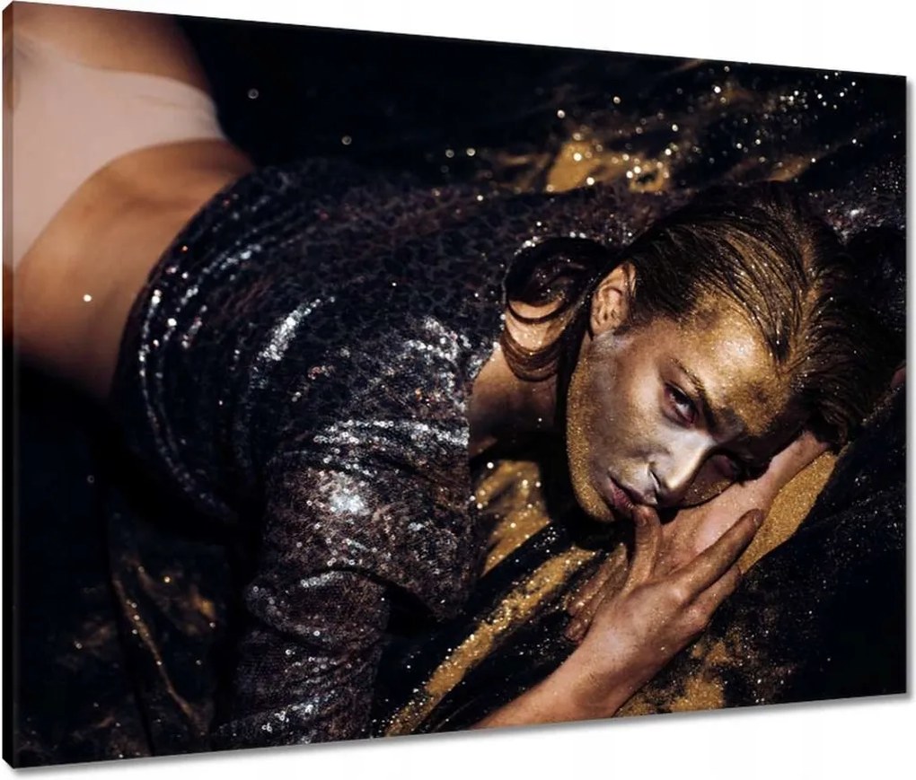 Vászonkép 80x60 Fürdés aranyban Nő