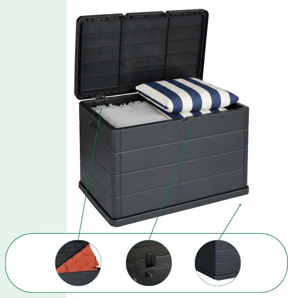 BETA tárolódoboz, 170L, 78x55x52cm, antracit I.P.A.E-Progarden