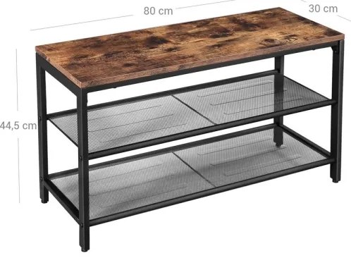 Cipős szekrény DAVOR barna/fekete