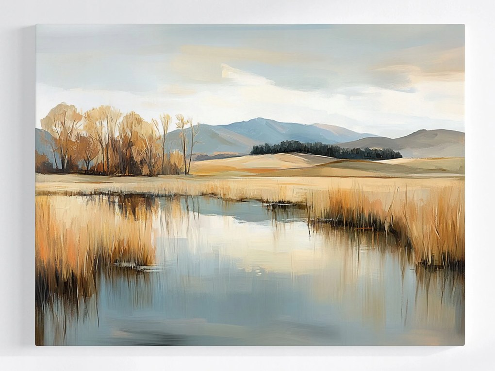 Vászonkép Canvas Tájkép Kilátás Folyó Hegyek Ősz Tájkép 80x60