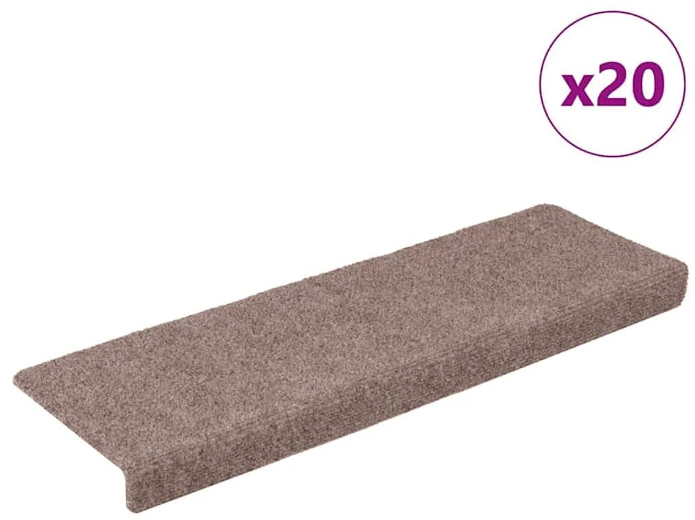 20 db öntapadós lépcsőszőnyeg, krémszínű, téglalap alakú széllel, 65 x 21 x 4 cm