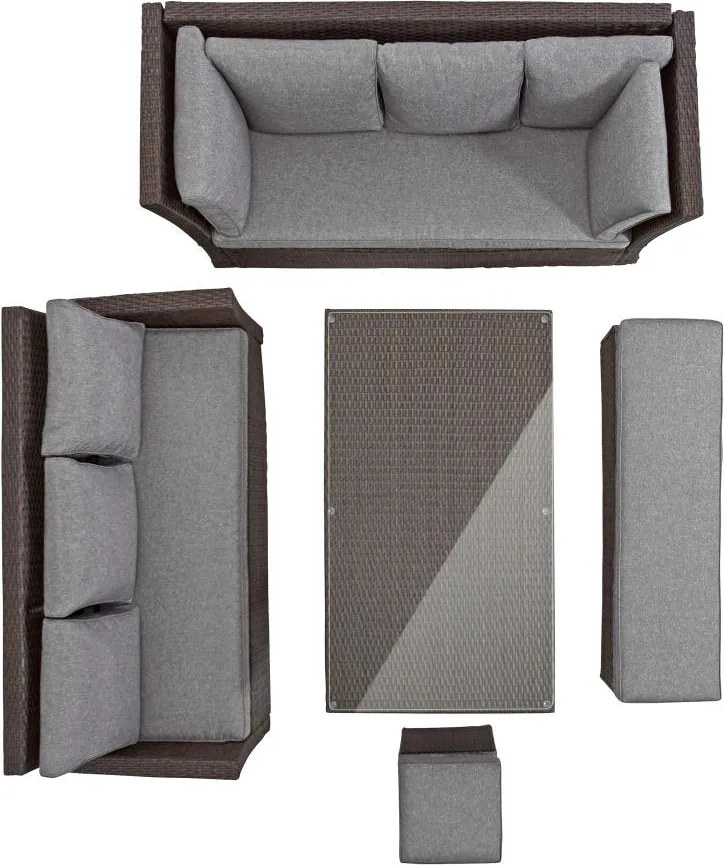 Avenberg CORSICA Nagy családi kerti garnitúra - barna/sötétszürke