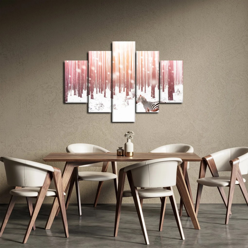 Kép - Zebra egy havas erdőben (150x105 cm)