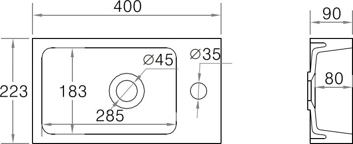 Mylife GERA falra szerelhető MAGASFÉNYŰ mosdószekrény mosdóval