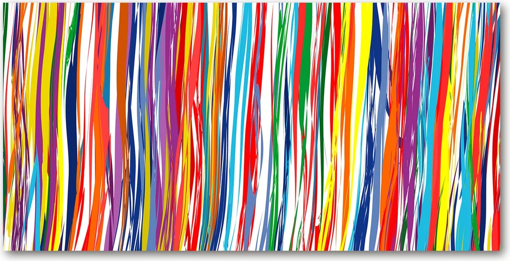 Konyhai panel Színes csíkok 100x50 cm Ragasztó