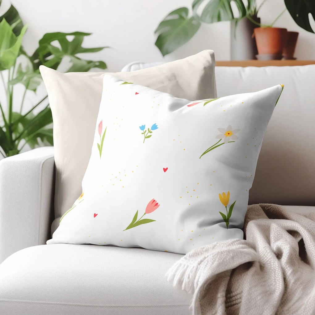 Goldea pamut párnahuzat - virágos kert 50 x 70 cm