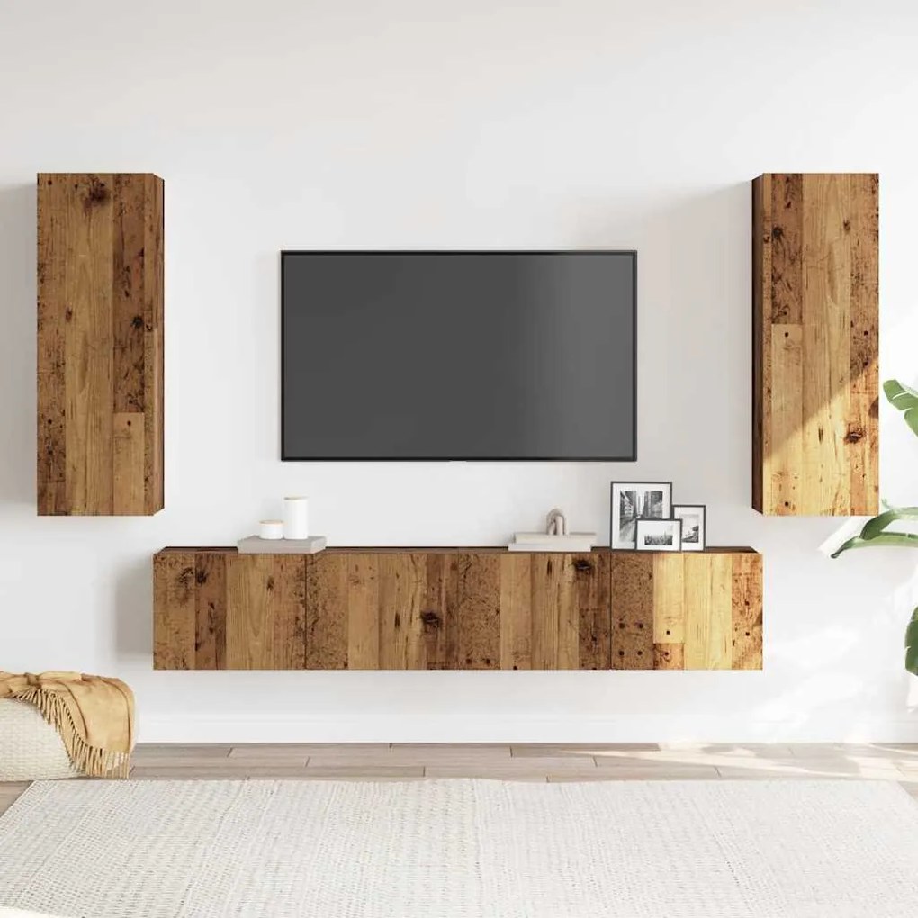 falra szerelhető TV szekrények 4 db régi fa szerelt fa