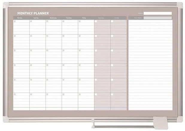 VICTORIA Havi tervezőtábla, mágneses, 90x60 cm, VICTORIA