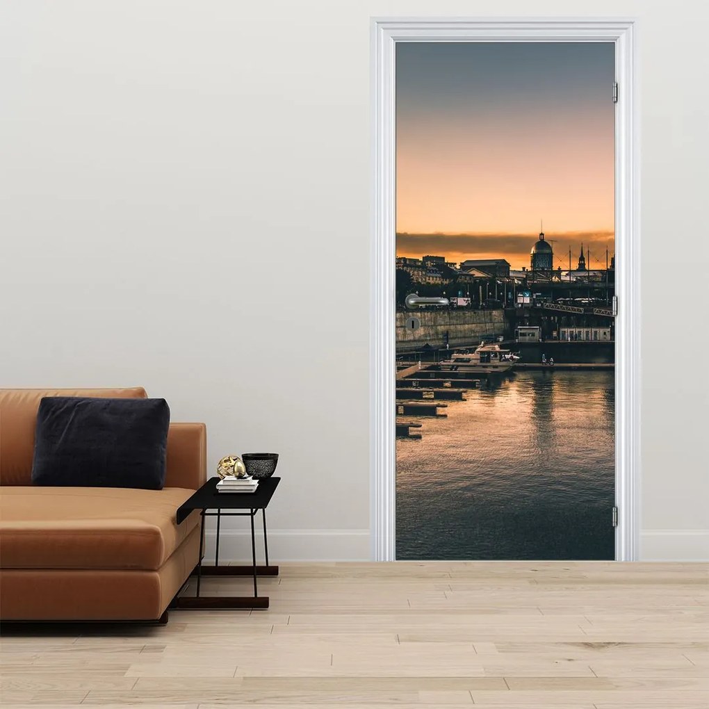 Fotótapéta ajtóra - Kikötőváros (95x205cm)