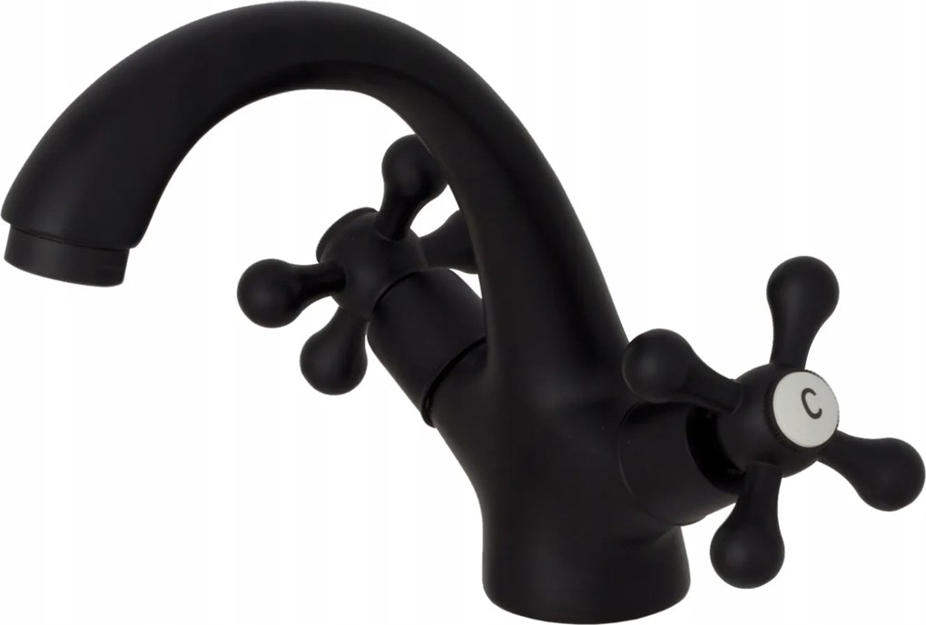 Álló mosdó csaptelep Retro Fekete Gamma