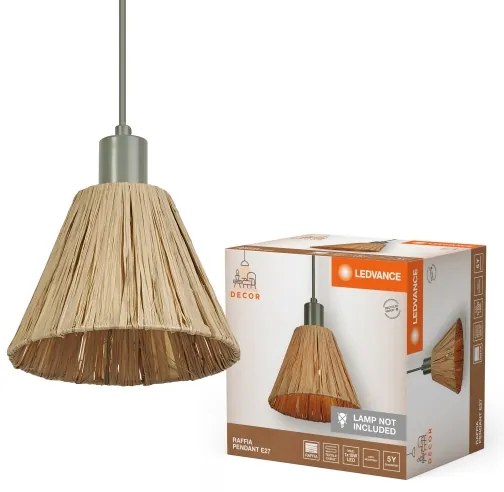 Ledvance - Csillár zsinóron DECOR RAFFIA 1xE27/15W/230V raffia háncs