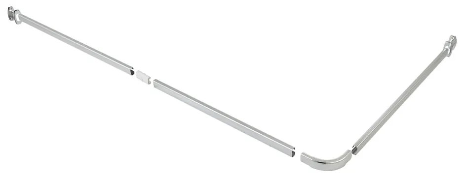 Fényes ezüstszínű zuhanyfüggöny rúd Era – Wenko