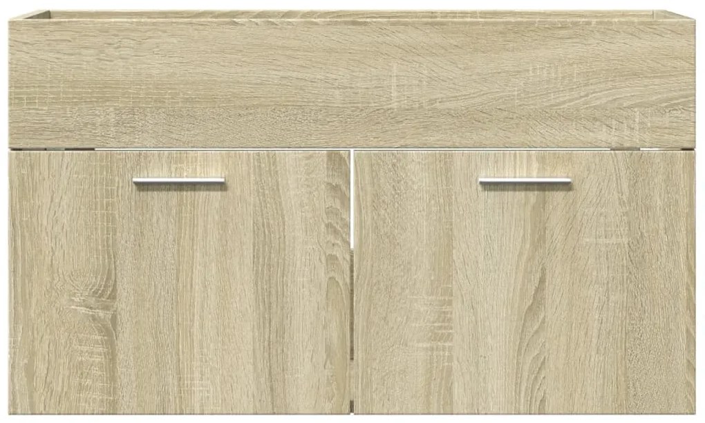 Sonoma tölgy szerelt fa fürdőszobai mosdószekrény 90x38,5x46 cm