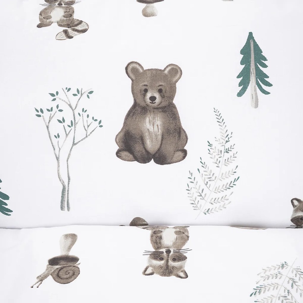4Home Forest Friends gyerek pamut ágyneműhuzat kiságyba, 100 x 135 cm, 40 x 60 cm