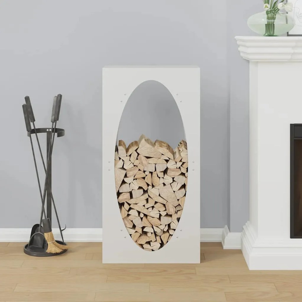 fehér hidegen hengerelt acél tűzifatároló 50x23x100 cm