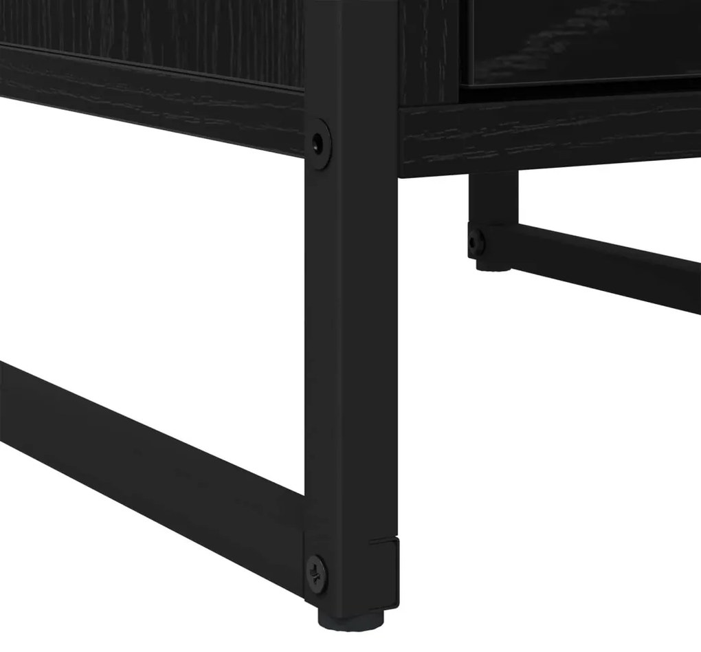 vidaXL Éjjeli asztal fiókkal Fekete tölgy 39,5 x 30 x 50 cm Faanyag