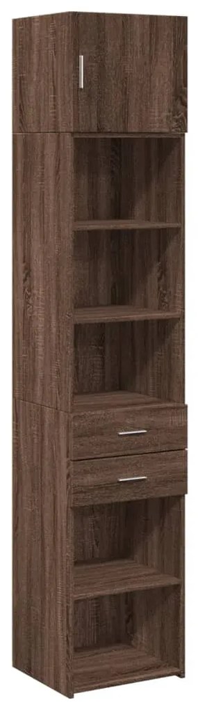 vidaXL barna tölgy szerelt fa vékony tárolószekrény 45 x 42,5 x 225 cm