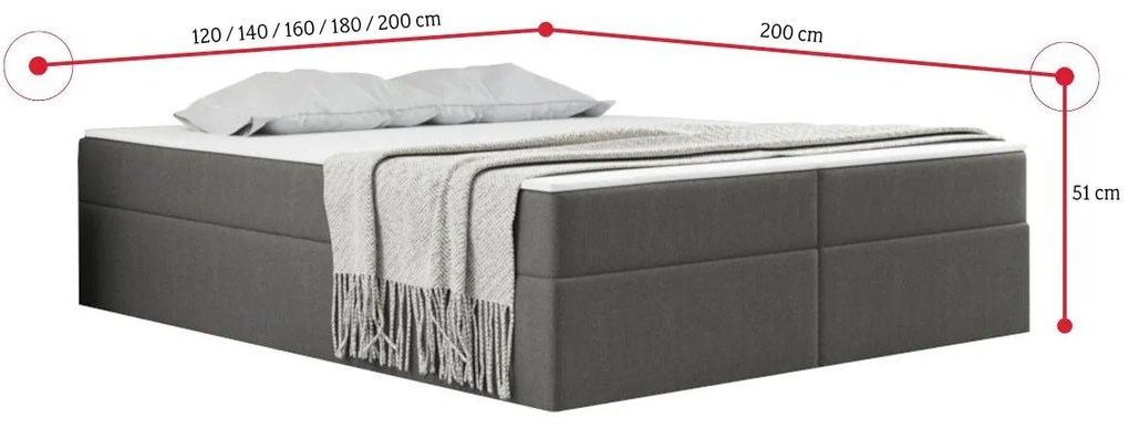 SANA kárpitozott ágy, 120x200, soro 60