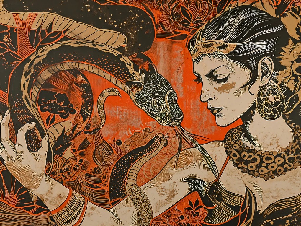 Poszter 80x60cm Beszélgetés a kígyóval