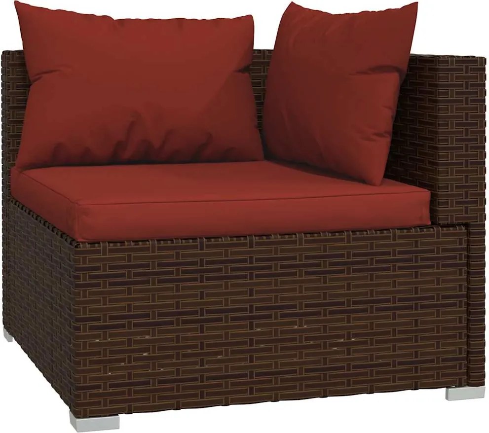4 részes barna polyrattan kerti ülőgarnitúra párnákkal