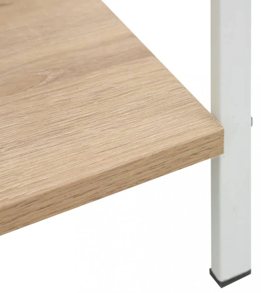 3 szintes tölgyszínű szerelt fa könyvespolc 60 x 27,6 x 90,5 cm