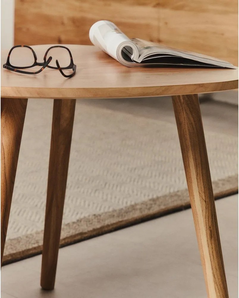 Akácfa tárolóasztal szett 2 db-os 60x61 cm Duvani – Kave Home