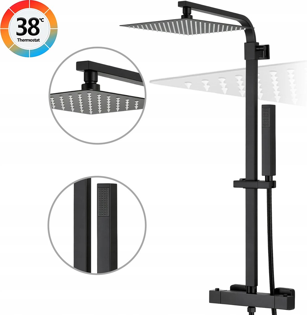 Zuhanyszett Termosztáttal Csaptelep Jobb Oldal Meleg Víz