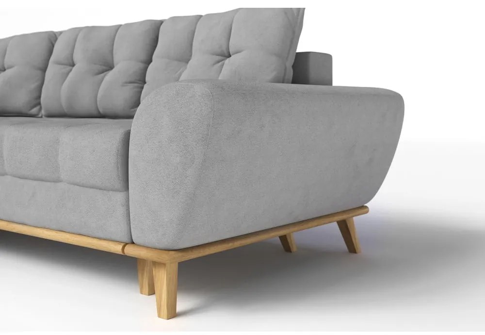 Világosszürke kinyitható sarokkanapé (bal oldali) Balitco – Ropez