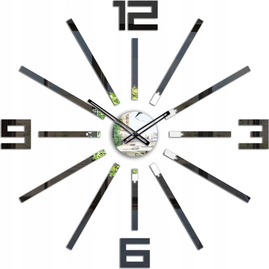 Falióra ModernClock Sheen fekete csendes