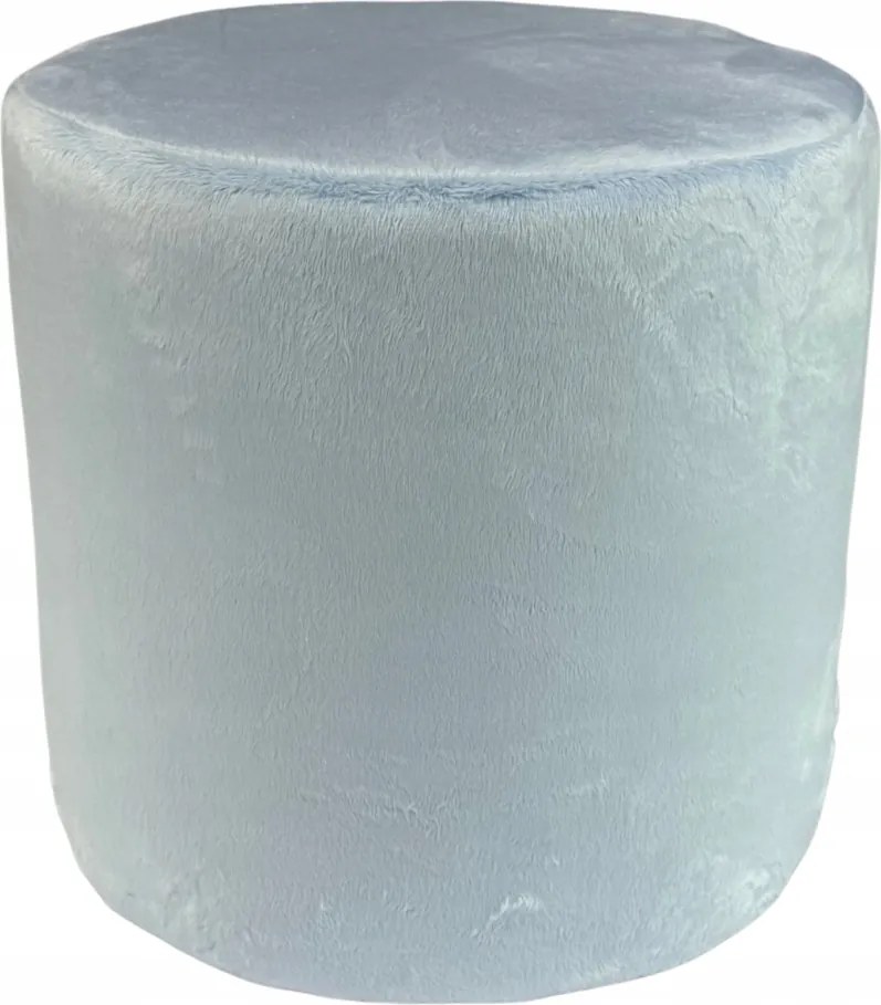 Kerek puff velvet minky világoskék szín