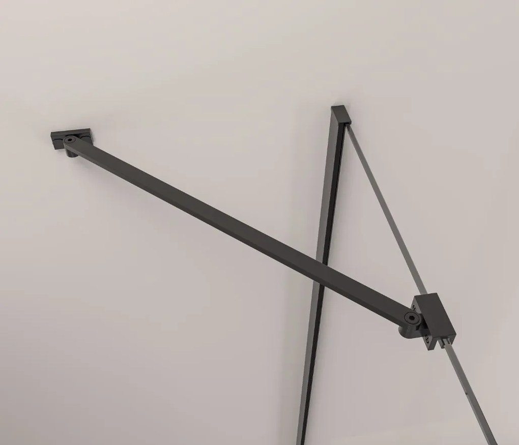 Erga Bern Dupla, zuhanykabin 2-szárnyú ajtókkal 80 (ajtó) x 90 (ajtó) x 195 cm, 6mm átlátszó üveg, fekete profil, ERG-V02-BERN-D080D090-CL-BK