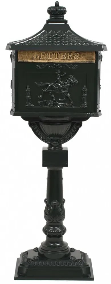 vidaXL zöld, vintage stílusú, rozsdamentes alumínium álló postaláda