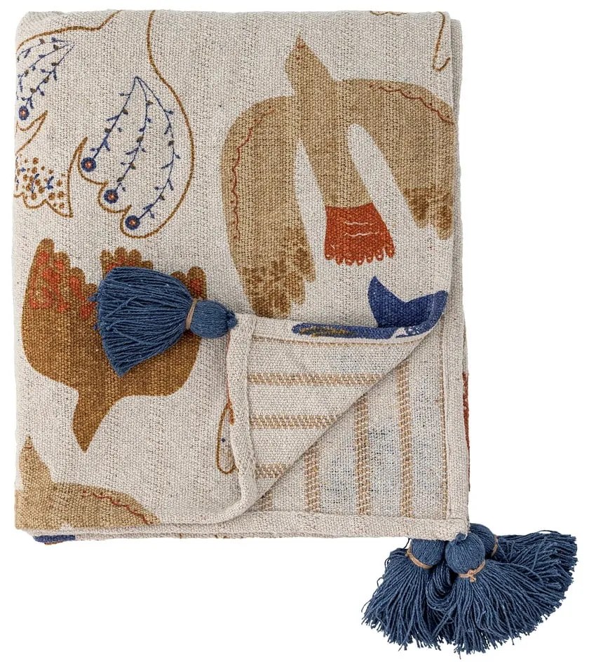 Barna újrahasznosított pamut takaró 130x160 cm Anniversary – Bloomingville