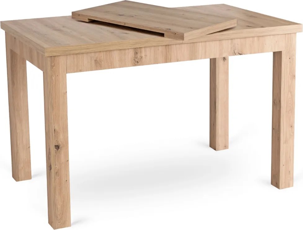 Kihúzható étkezőasztal 120–160 cm méretben, artisan tölgy színben SKUBI