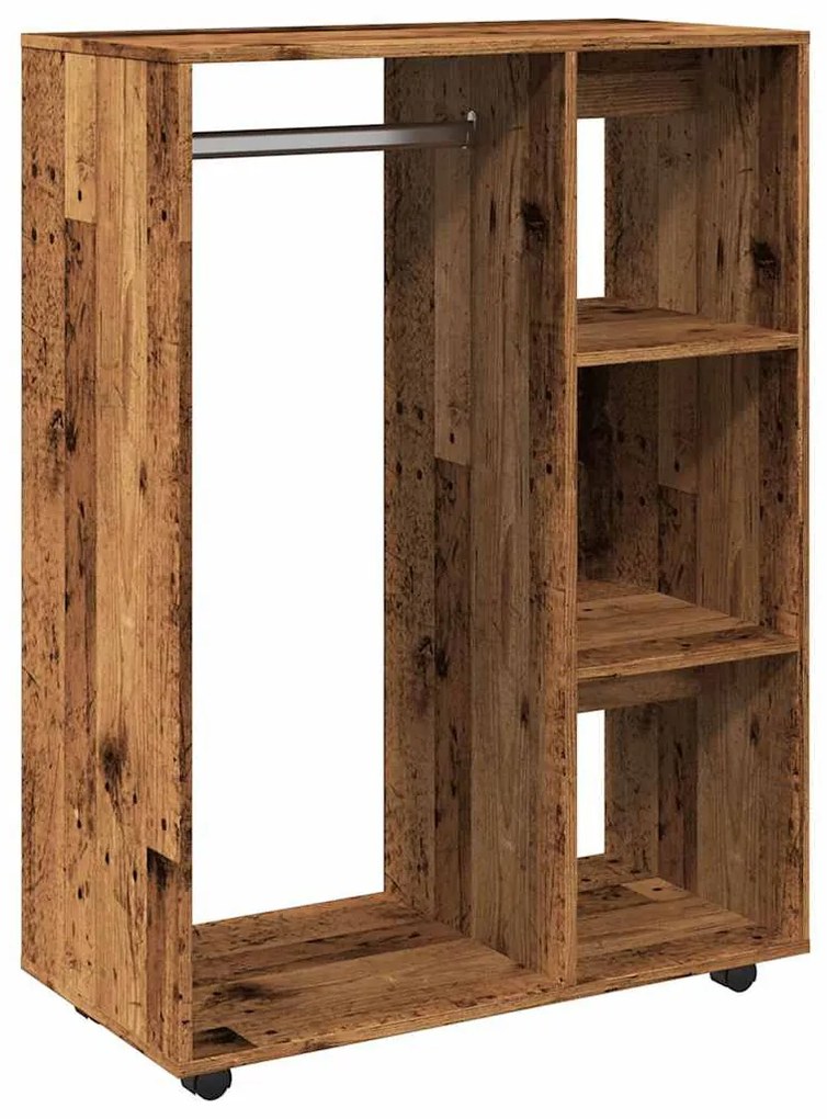 antik fa színű szerelt fa ruhásszekrény 80 x 40 x 110 cm