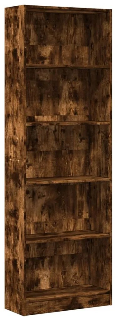 füstös tölgy színű szerelt fa könyvszekrény 60 x 24 x 176 cm