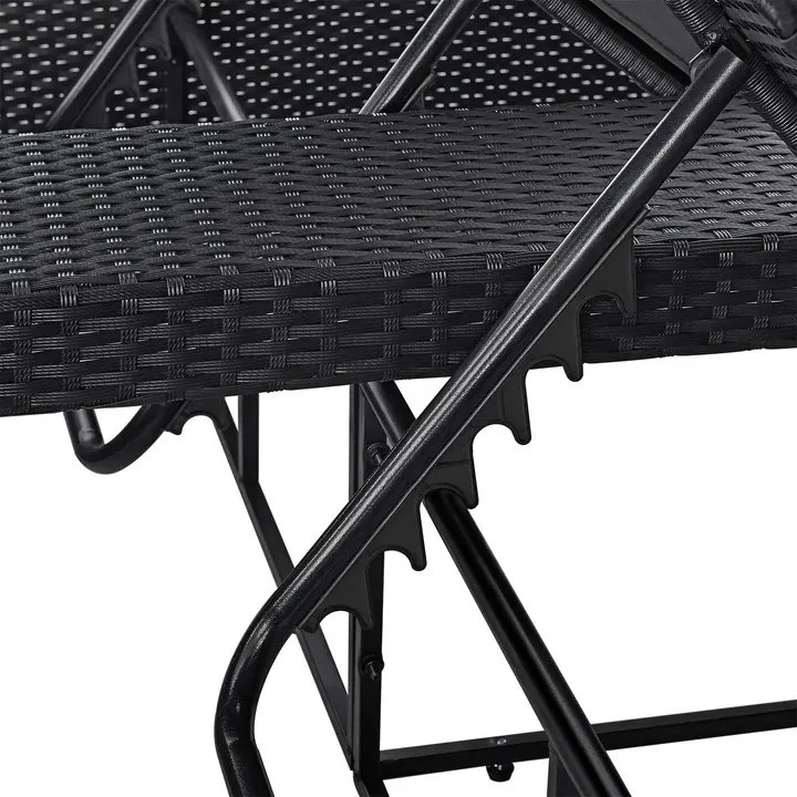 Juskys Syros kerti rattan ágy - fekete