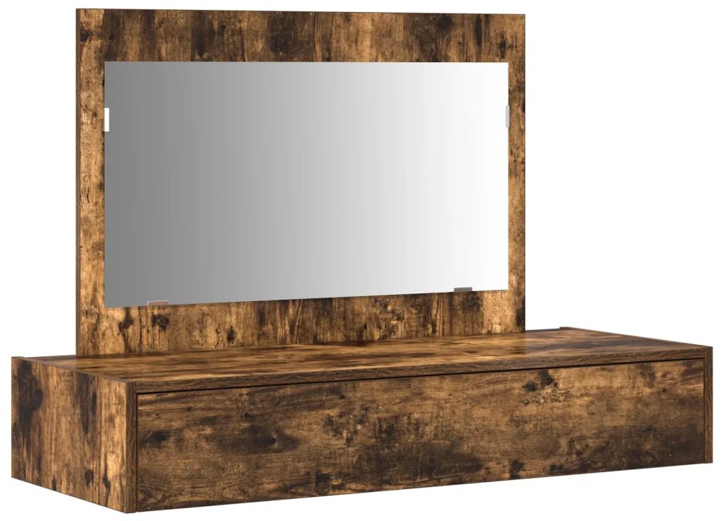 Fali sminkasztal Füstölt tölgy 100x40x70 cm