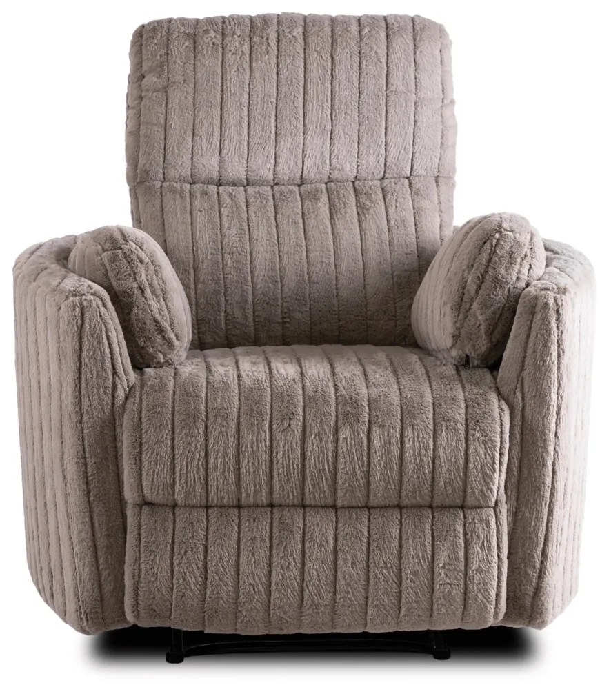 Fotel Rozkładany RAUL Szary Tkanina Pluszowa