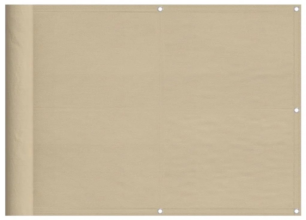 bézs 100% oxford poliészter erkélyparaván 75 x 1000 cm