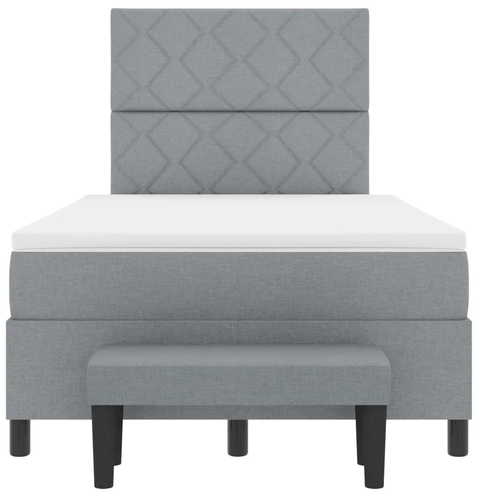 Boxspring ágy matraccal és padlós lámpával Szürke 120x200 cm Szövet