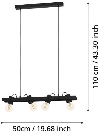 Eglo 43848 - Csillár zsinóron PLIMSOLL 4xE27/15W/230V