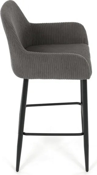 Barová židle, šedá, látka,AUB-V4009 GREY6