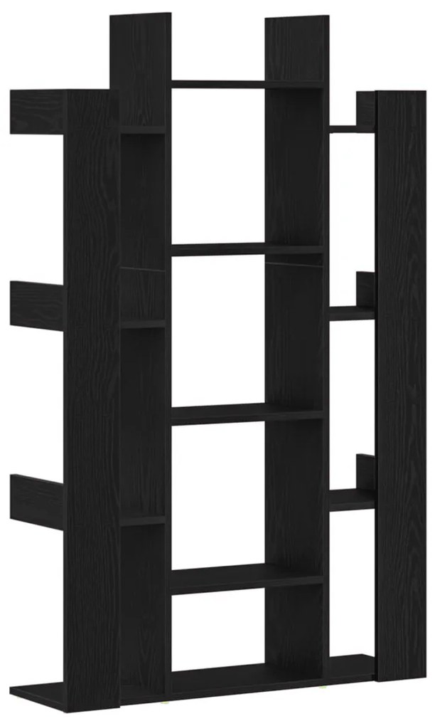 Fekete Tölgy Könyvespolc 86x25,5x140 cm Ipari Fa