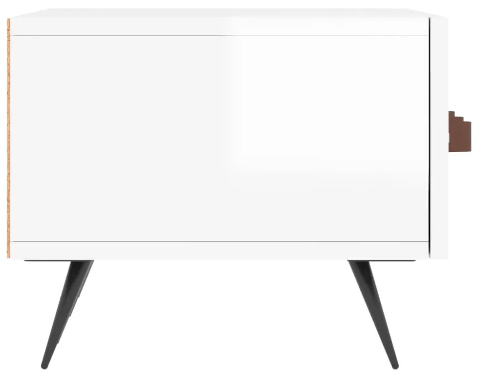 fehér magasfényű szerelt fa TV-szekrény 150x36x30 cm
