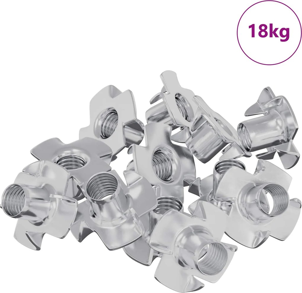 vidaXL Pronged T-anyás 7200 pcs Ezüst M6 mm Acél