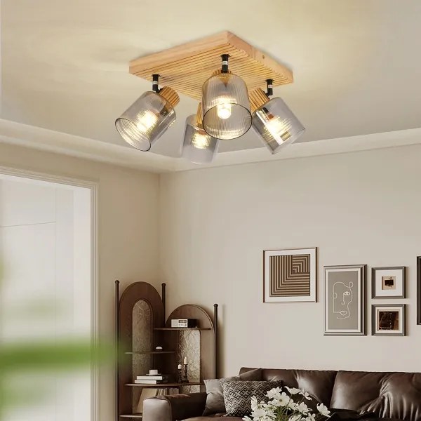 Brilagi - HYGGE spotlámpa 4xE14/15W/230V fa/füstszínű