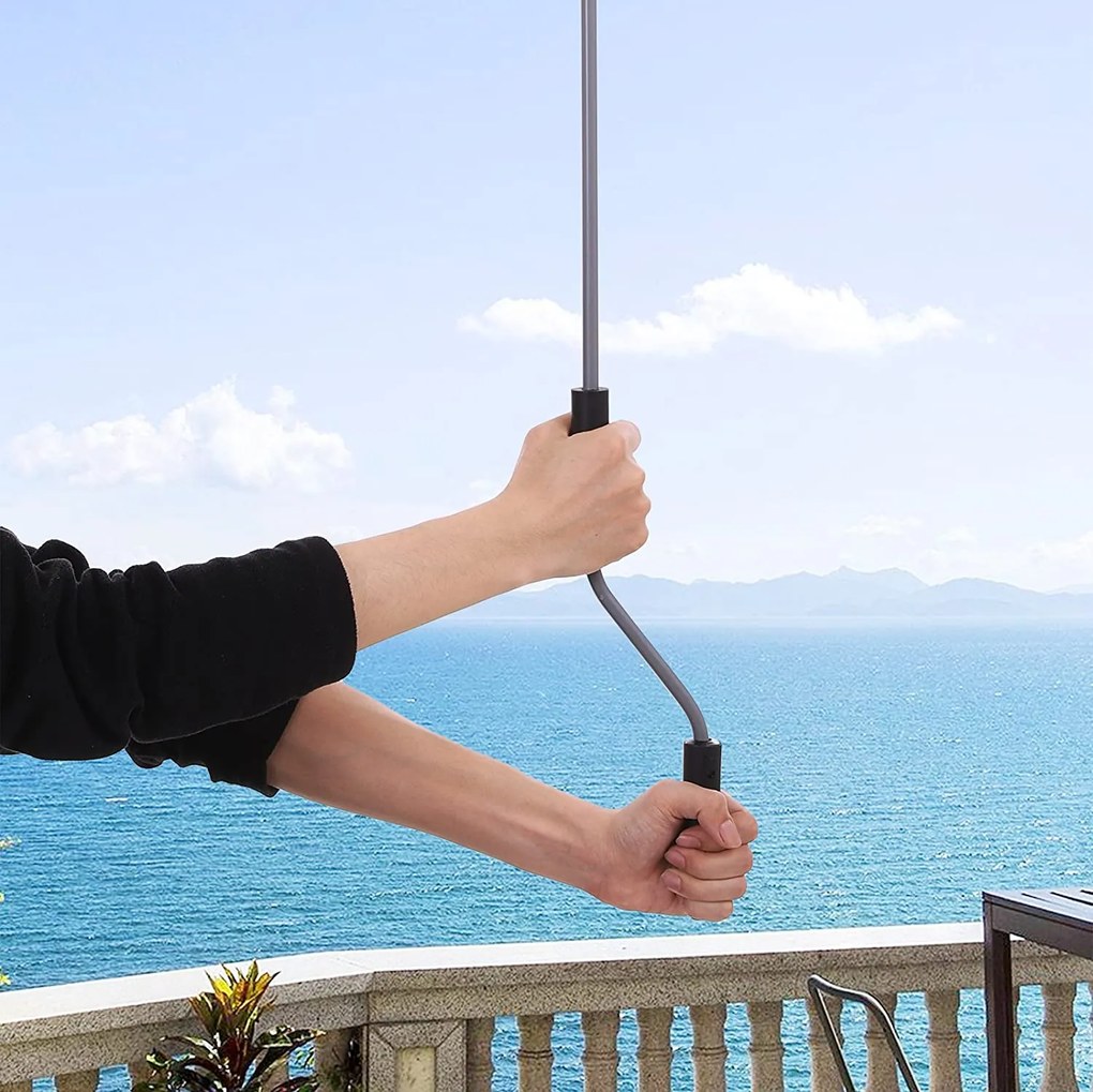 Függőleges napellenző, vízálló árnyékoló, szürke, 2,5 x 1,6 m (Ma x SZ)