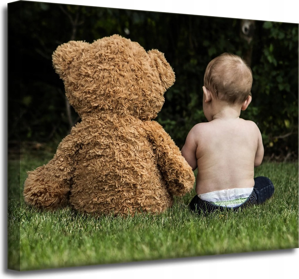 Vászonkép Gyerek macival Bájos 50x40 cm